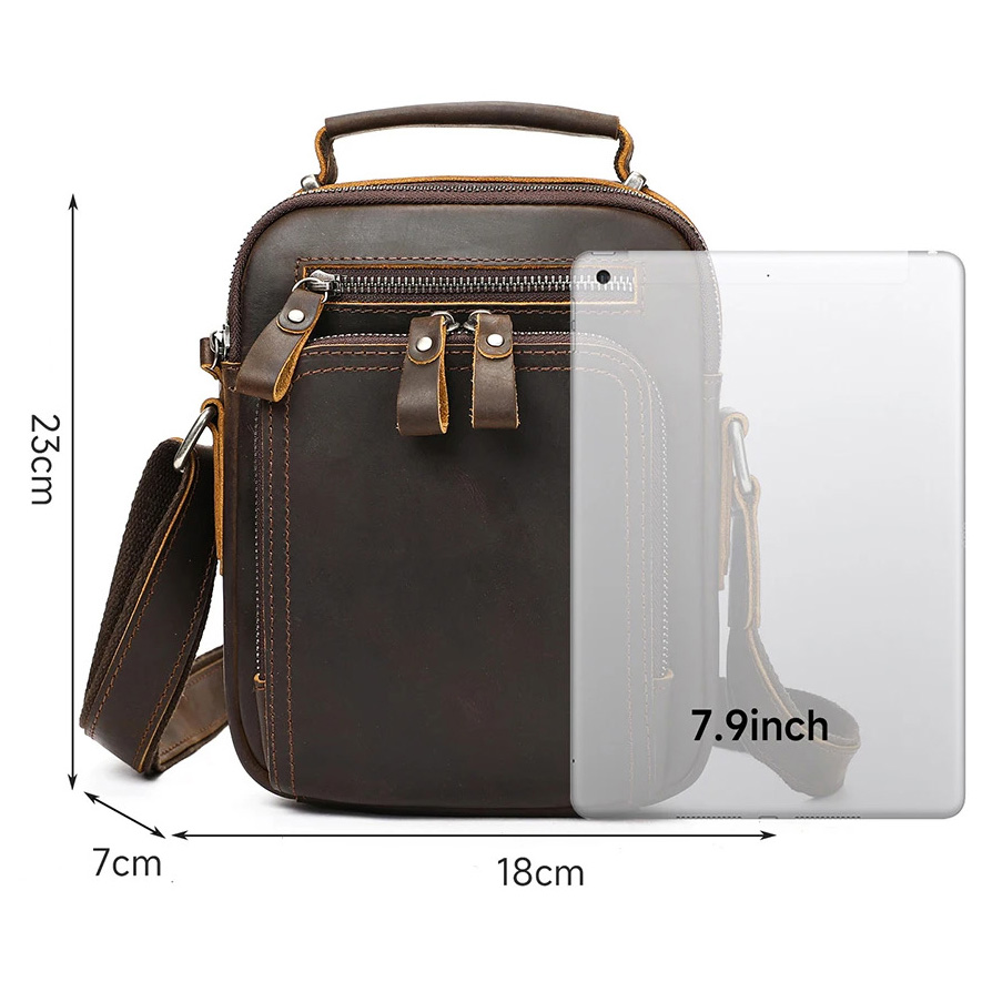 Rozmery malej pánskej koženej tašky Tommy City cez rameno